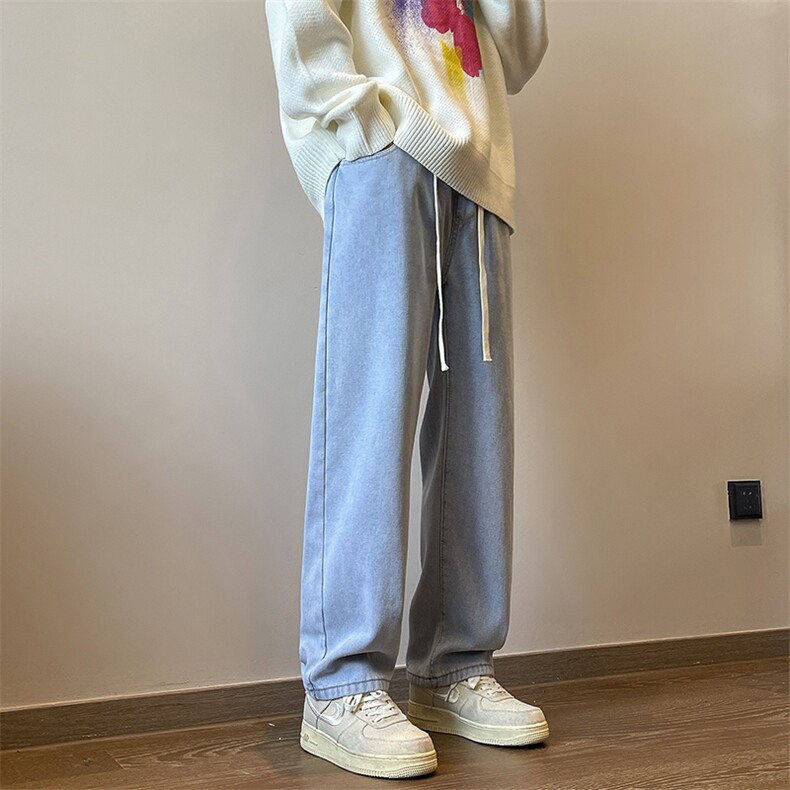 加绒加厚牛仔裤宽松直筒休闲裤KN12P40加绒P50,男装牛仔裤,电商D325