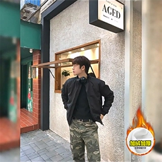 现货秋冬季美拉德立领飞行立领夹克boxy廓形棉衣高街加厚加棉外套，男装夹克，电商A486
