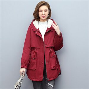 2020冬装新款修身显瘦减龄加绒保暖 棉衣/棉服 派克服图片