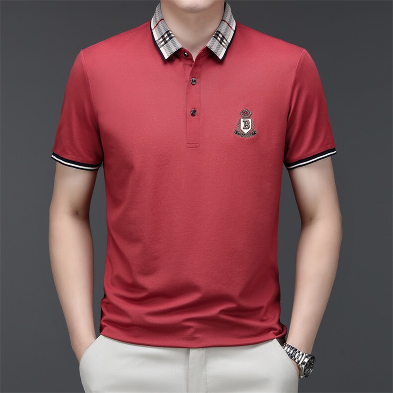 男夏季免烫短袖t恤男高级感商务polo衫休闲半袖体恤HMQ353-P58,男装Polo衫,星座1105-3