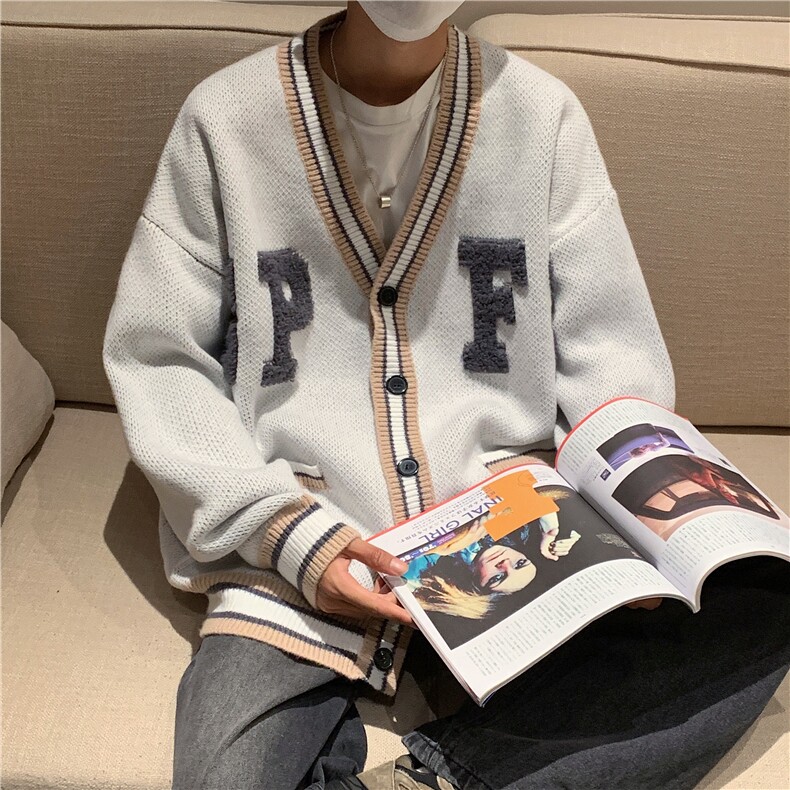 秋冬情侣款新款针织衫圆领毛衣男装港风宽松外套X5580-P80限108,男装针织衫/毛衣,电商A061-1