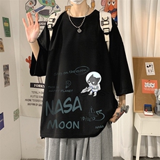 Q11187-P30NASA联名同款春夏季七分袖t恤男大码五分袖男短袖中袖，男装T恤，电商A040