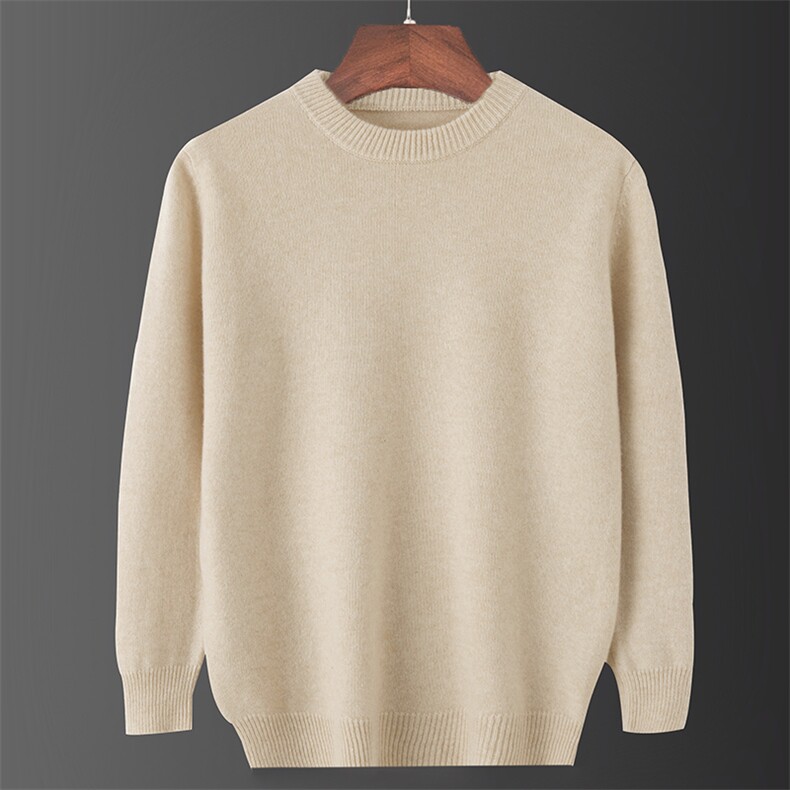 2024秋冬新款羊毛男士圆领加厚羊毛衫男装，男装羊毛衫，国旺羊绒