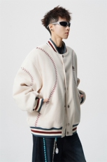 美式旗帜字母刺绣大码S-2XL夹棉聚酯纤维棒球棉衣男78156P148，男装棉衣，星座227-7