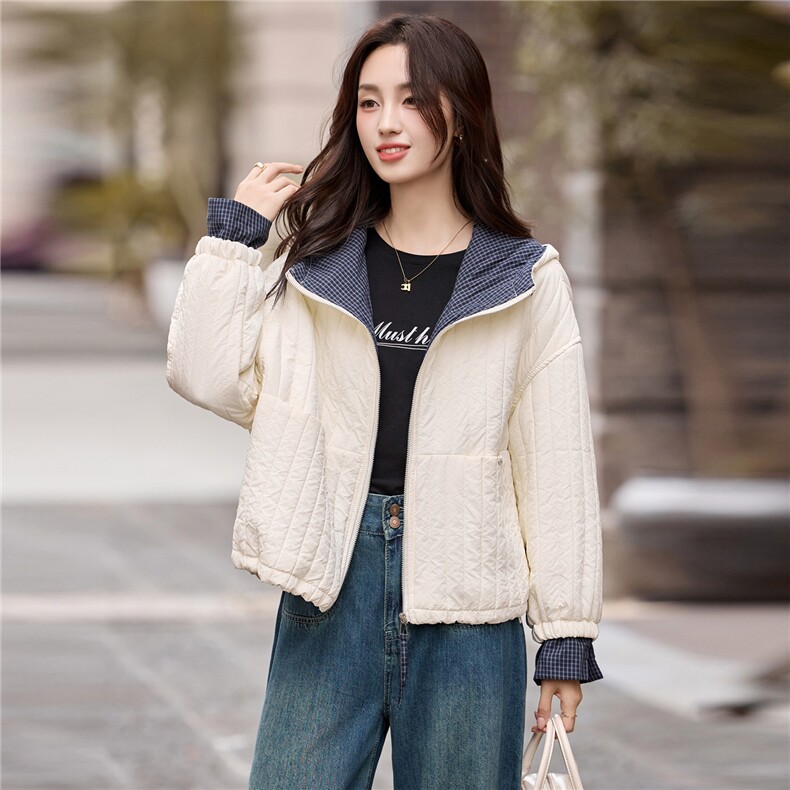 夹棉外套女2025秋冬季新款超好看洋气韩系轻薄短款羽绒棉服小棉袄,女装棉衣/棉服,木子恋