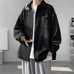 8XL-M春季衬衫外套纯色大码复古宽松轻熟风穿搭长袖衬衣CS9003P58图片