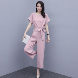 2021年夏季新款韩版减龄时尚气质百搭简约通勒两件套送腰带,女装职业装,丽美静依