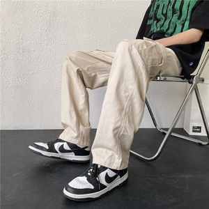 休闲裤男直筒垂感ins潮牌港风宽松工装裤子HK01P42图片