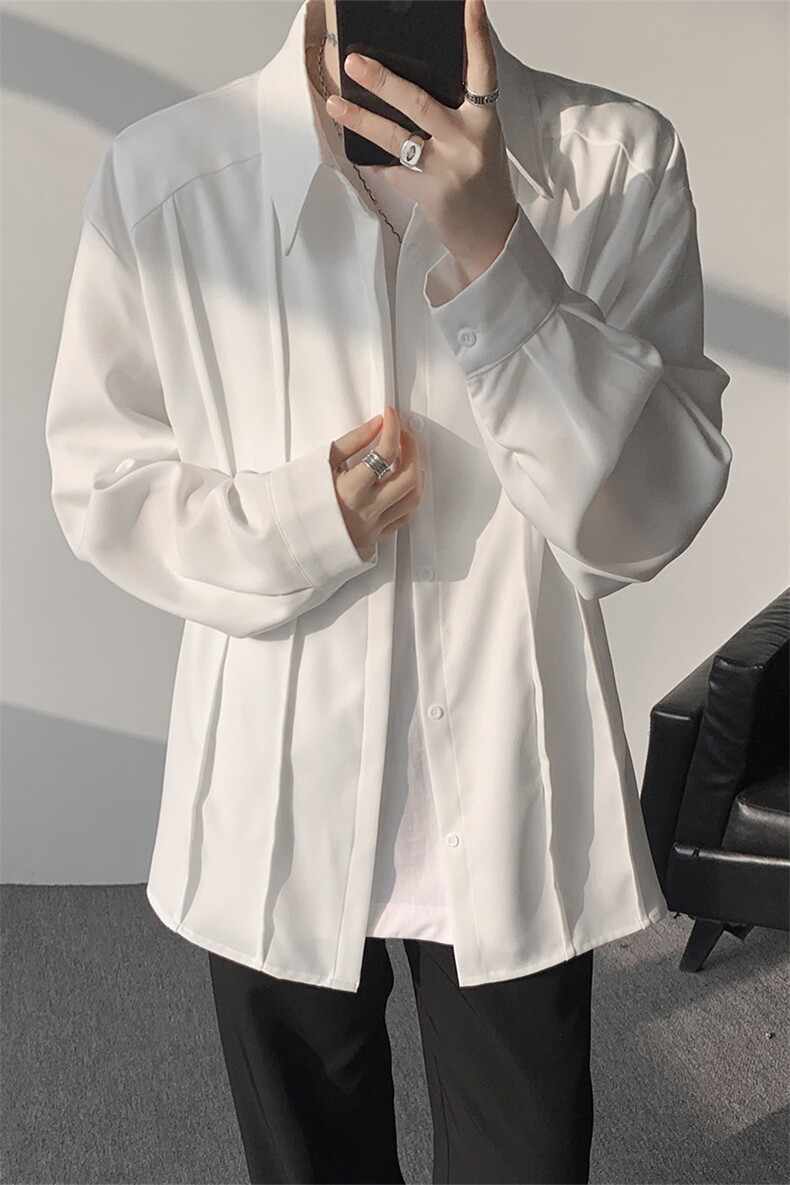 春秋夏季长袖衬衫男款宽松休闲衬衣男时尚潮牌百搭上衣,男装衬衫,电商B319
