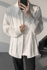春秋夏季长袖衬衫男款宽松休闲衬衣男时尚潮牌百搭上衣，男装衬衫，电商B319
