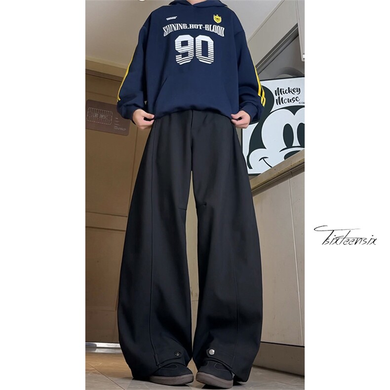 解构廓形弯刀西裤男秋季潮牌高街休闲长裤A166-KA5J08-特P45控79，男装西裤，电商A166