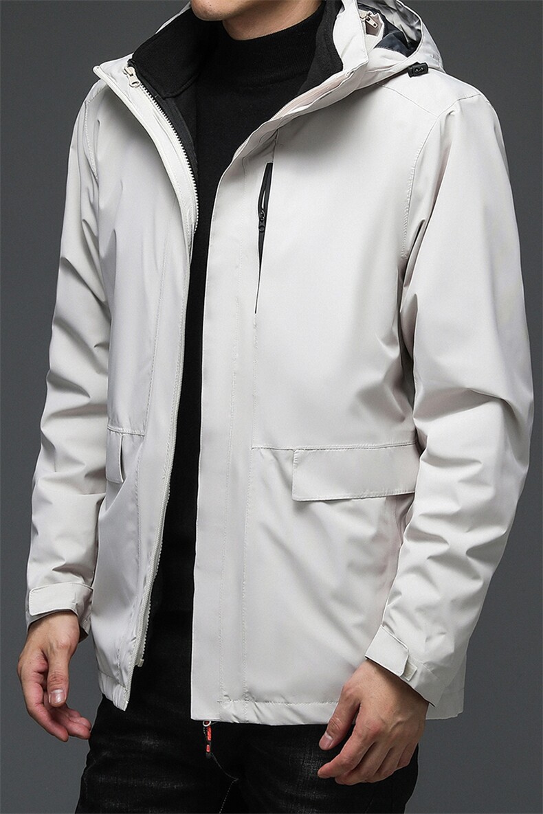 加绒夹克男士2026春秋季新款户外运动登山服休闲连帽冲锋衣外套男,男装夹克,电商B212（原钱塘6029）