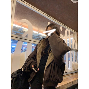 两面穿现货重磅短款座山雕棉衣男女双面穿毛毛绒棉服加厚外套图片