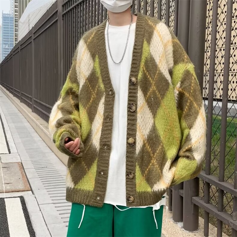 美式街头设计感毛衣男慵懒风休闲针织衫MY203P60图片