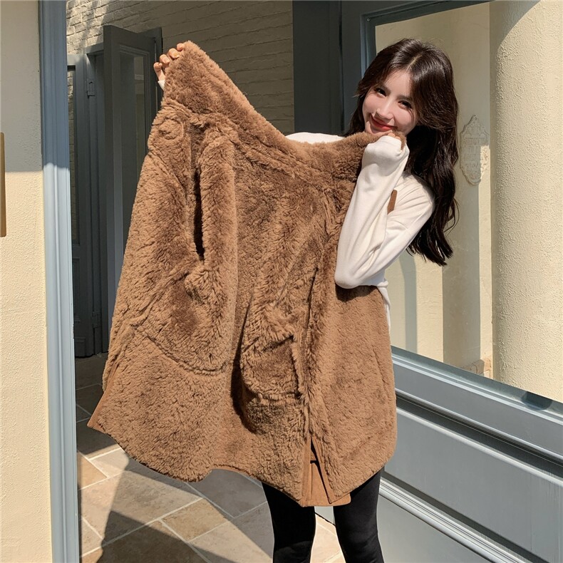 现货主推热卖25冬新羊羔毛加厚外套2D044-2515-P205-K308,女装派克服,2D044