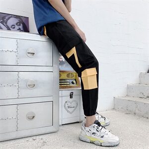 2021春秋款休闲裤宽松九分工装裤男束脚裤图片