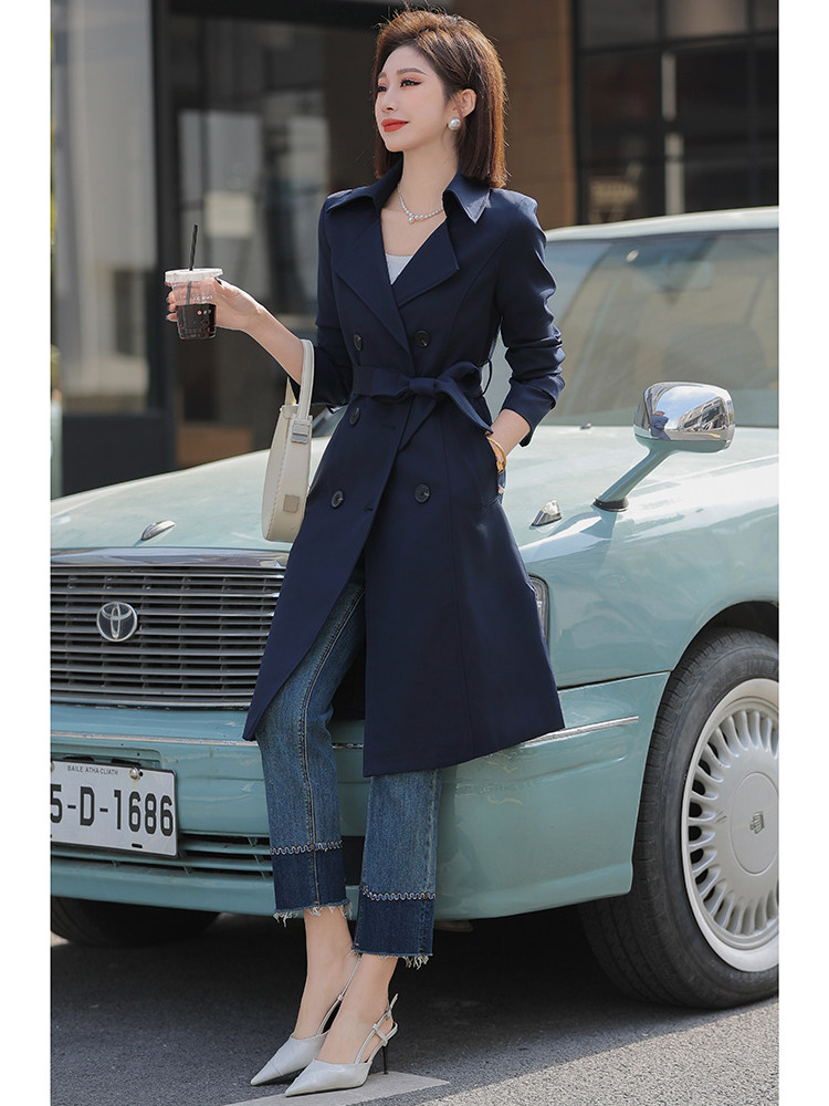 2025春装新款外套时尚气质风衣女香港品牌韩版高端休闲修身chic,女装风衣,沫晗依美