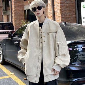 男士痞帅男装机车短款皮衣外套春秋新款pu皮夹克 J2513 P90 控138图片