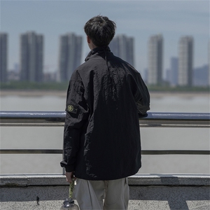 W680-P75 控98 聚酯纤维 斜拉链防水冲锋衣男夹克外套图片