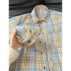 特批23!YK86045-TP2330%棉70%聚酯纤维春季长袖格子衬衫，男装衬衫，电商A086-1