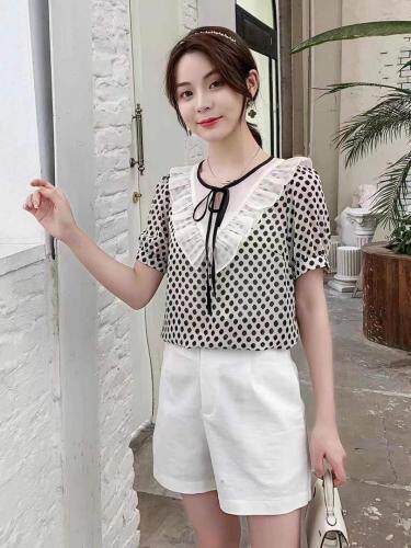 夏季新款木耳边小衫，女装，田间晨露