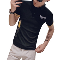 夏季短袖POLO衫男休闲社会小伙印花火半袖T恤衫C301B-PL08，男装Polo衫，电商C301B