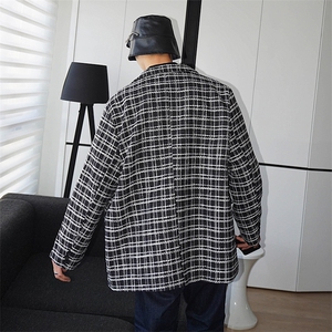 西装男士格子外套小香风痞帅炸街休闲西服JK083-P68图片