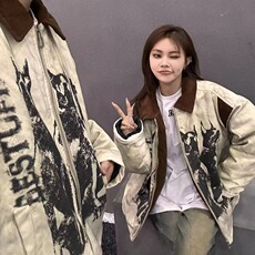 502-P79美式高街翻领棉服男女款秋冬季新款复古宽松加厚保暖，男装棉衣，电商B323A