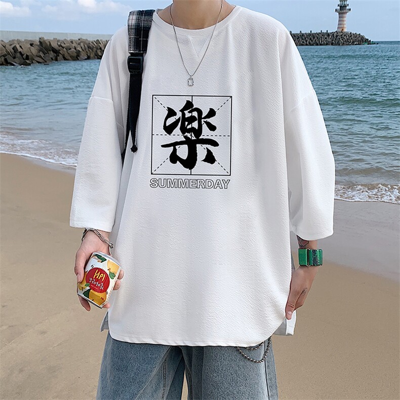 Q11197-P30春夏季七分袖t恤男大码五分袖男短袖中袖,男装T恤,电商A040