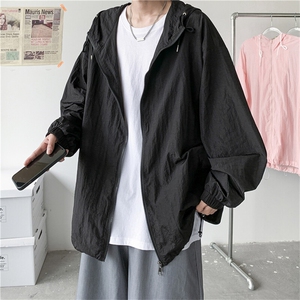 F3043/P40夏季青春防晒衣连帽纯色薄款外套夹克男装防晒服防晒衫