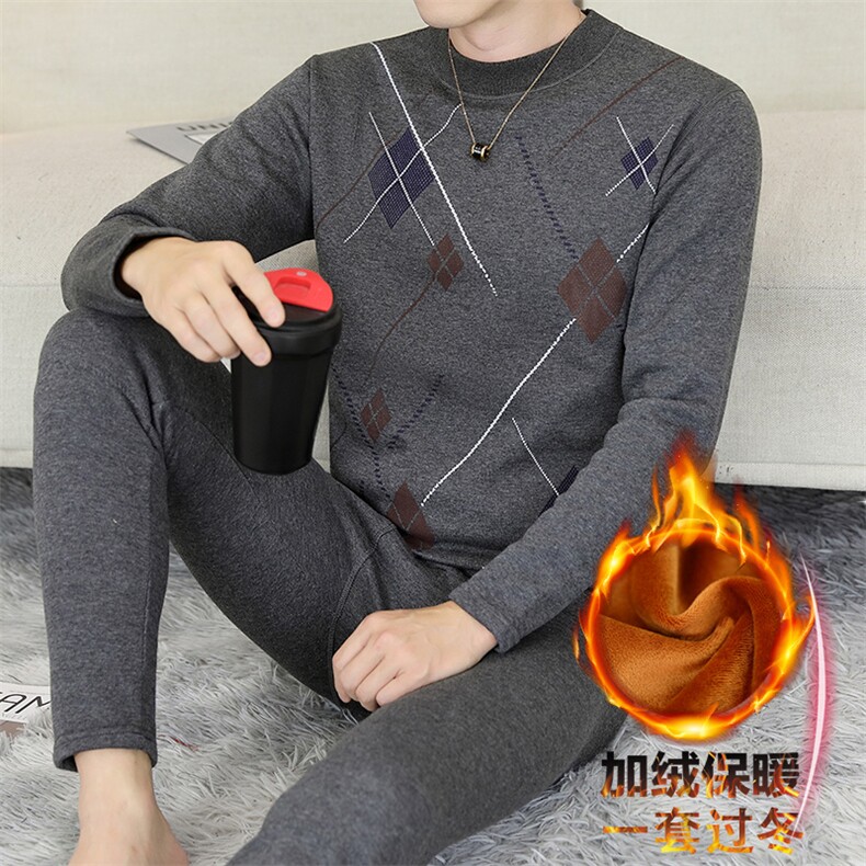 秋冬保暖内衣男士半高领秋衣秋裤休闲保暖套装310B-3-TZ5008-P60,男装棉衣,星座310B-3