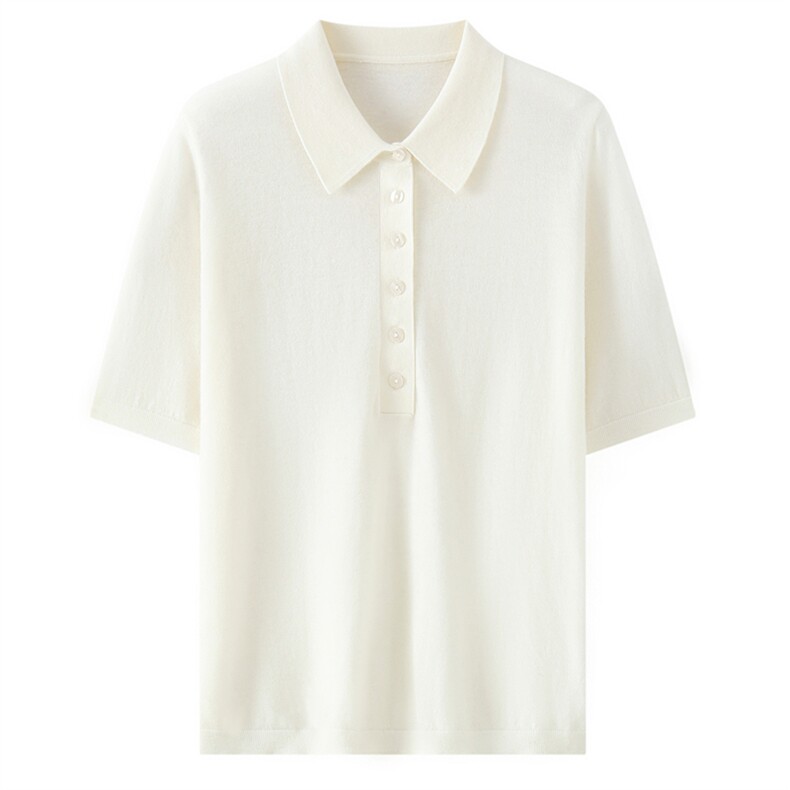 2025年秋季新款百搭polo领短袖，女装羊毛衫，星纬羊绒