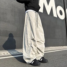 秋冬加绒美式vibe宽松阔腿工装休闲裤伞兵裤长裤松紧2025新款男女，男装工装外套，星座506A