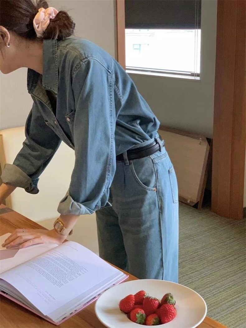 现货冰丝牛仔衬衫，女装衬衫，亿炫(5F)