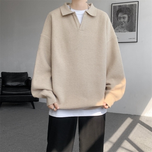 8XL-M翻领毛衣大码轻熟风复古纯色休闲上衣针织打底衫MY1510/P68
