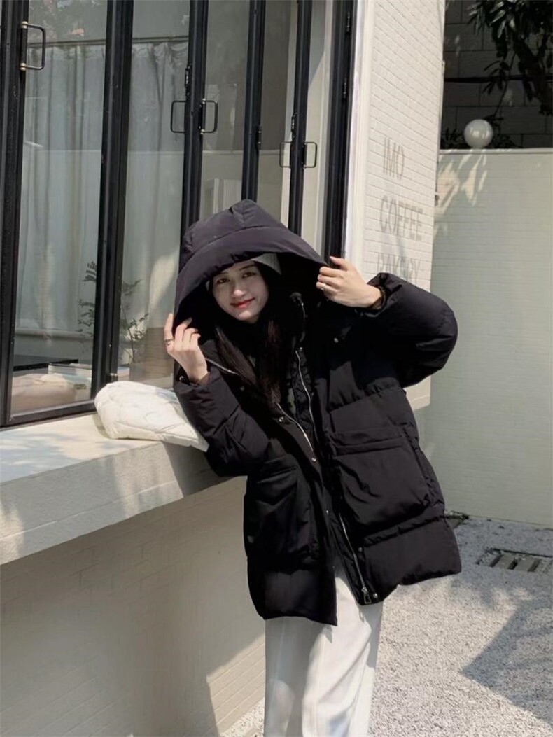 立领连帽羽绒服，女装羽绒服，里奈(1F)