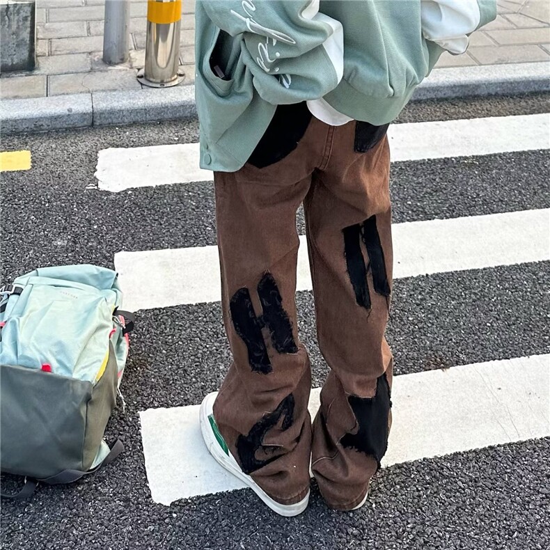 冬季潮流男直脚宽松直筒水洗长裤印花牛仔裤刺绣NB31P55,男装牛仔裤,星座1116-2