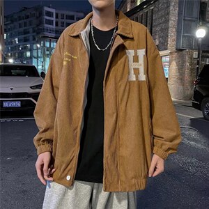 美式设计感翻领工装夹克欧美hiphop炸街外套高级范男 W3724-P58图片