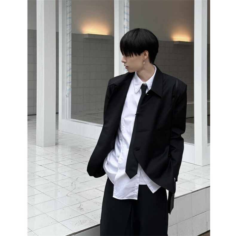 现货自制TWOWUS不对称高级感翻领小西装新中式休闲西服,男装西服,星座910A