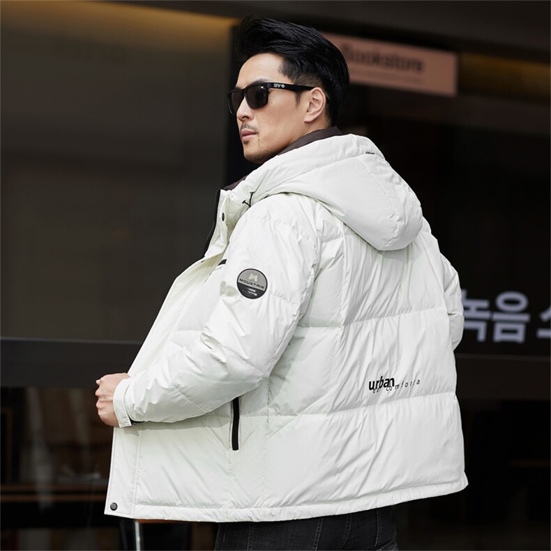冬季白鸭绒加厚羽绒服短款中青年休闲保暖简约防寒潮服外套男装,男装羽绒服,钱塘6003（原4033）