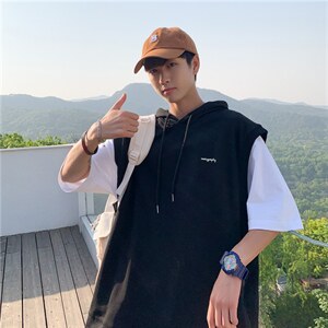 无袖短袖男潮牌ins高级感炸街排扣小众设计感背心马甲MJ350-P30图片
