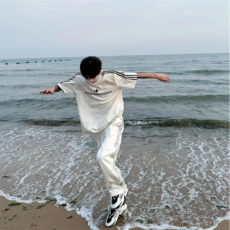 <自家图>纯棉新款男装夏季男士短袖T恤极简圆领潮牌CS128-P35,男装T恤,星座1109-4