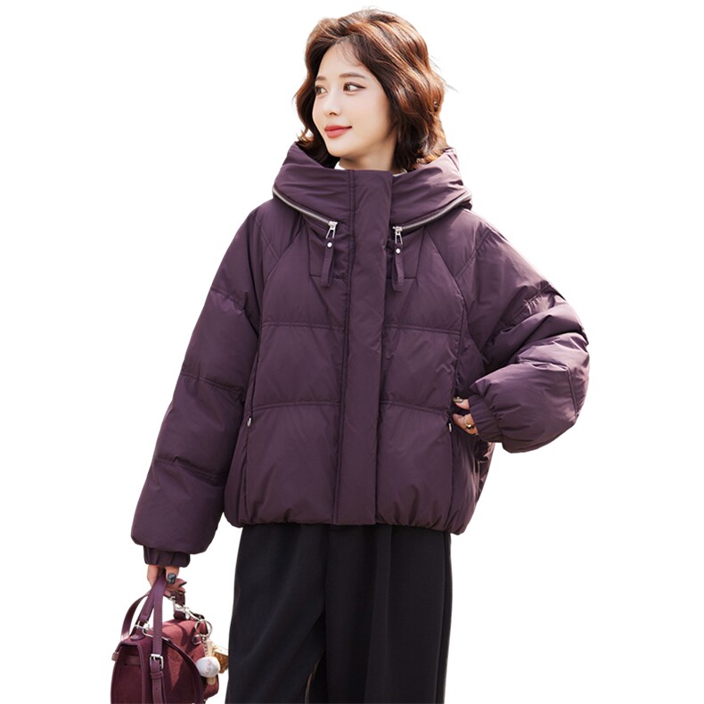 【现货】短款羽绒服女冬2024今年新款洋气时尚加厚保暖面包服外套,女装羽绒服,仁梯