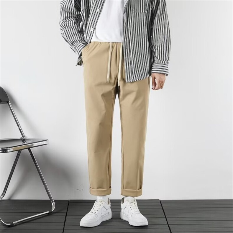 冰丝九分休闲裤男2026夏季薄款宽松运动男士青年直筒西裤VS805，男装西裤，星座1116A-2（原606A-1）