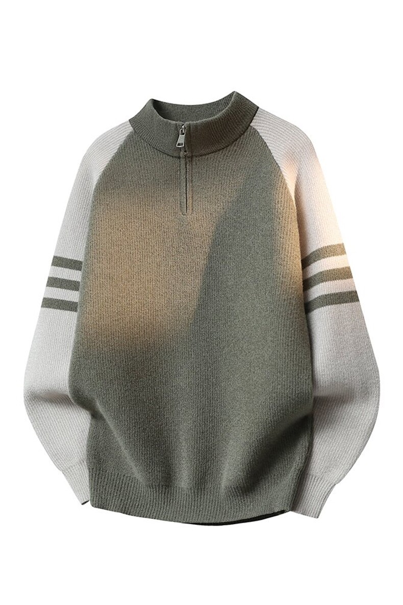 8789-P472025年秋冬新款半高拉链领毛衣男时尚长袖针织衫,男装针织衫/毛衣,电商A113