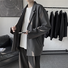 港风黑色西服外套男上衣韩版帅气休闲免烫小西装正装XZ01/P55，男装西服套装，电商D202