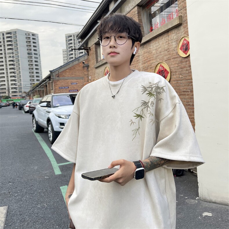 量大优供视频重磅麂皮绒短袖t恤男JT516-特p19,男装T恤,电商B371