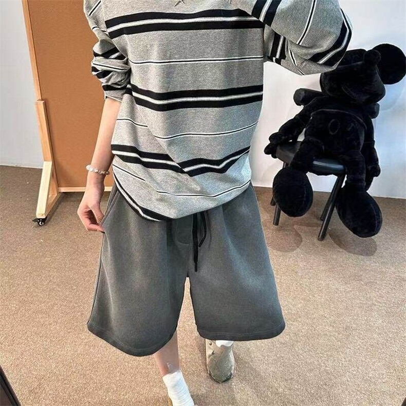 网图现货D258L1726特38水洗渐变灰短裤,男装牛仔裤,电商D258