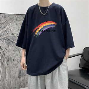 Q11064-P30春夏季七分袖t恤男大码五分袖男短袖中袖大皂风