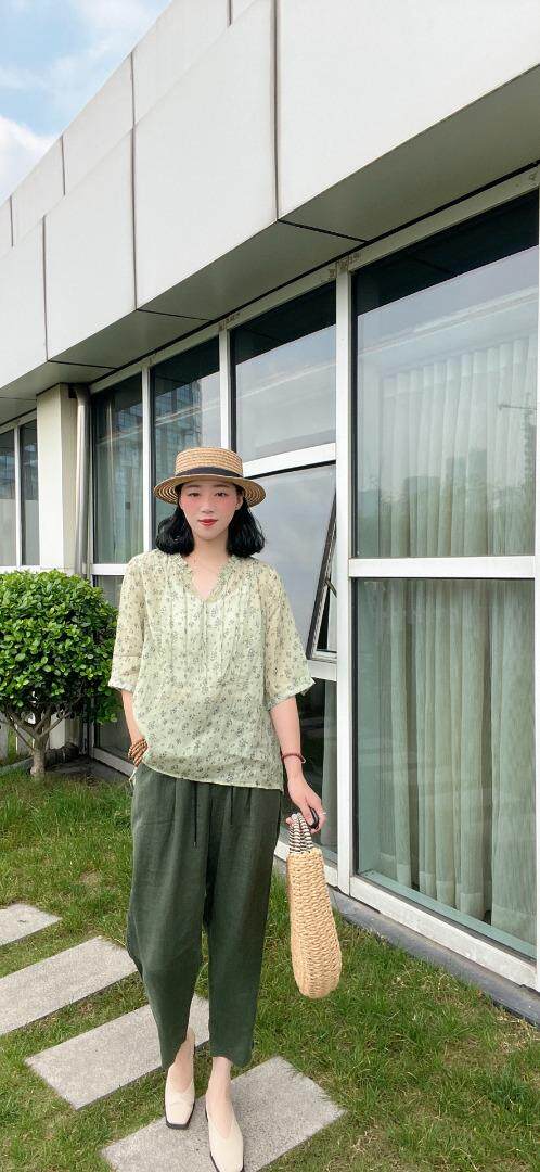 纯苎连衣裙小衫裤子裙子衬衣 时尚风 风淑女风休闲风，女装连衣裙，川哲